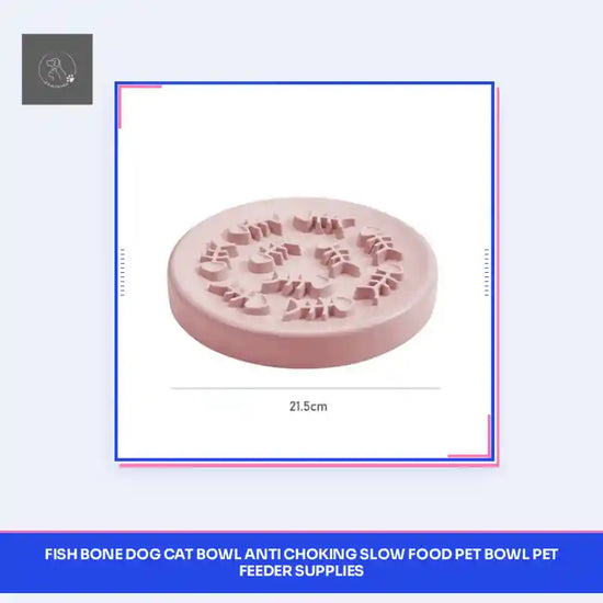 Fish Bone Dog Cat Bowl Anti Choking Slow Food Pet Bowl Pet Feeder Supplies by@Outfy