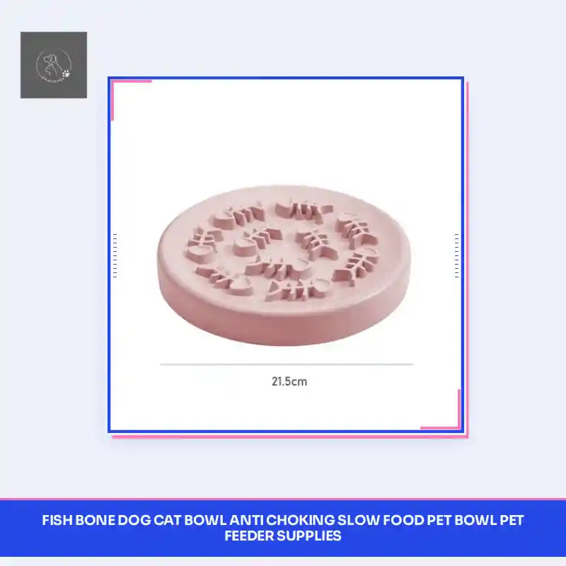 Fish Bone Dog Cat Bowl Anti Choking Slow Food Pet Bowl Pet Feeder Supplies by@Outfy
