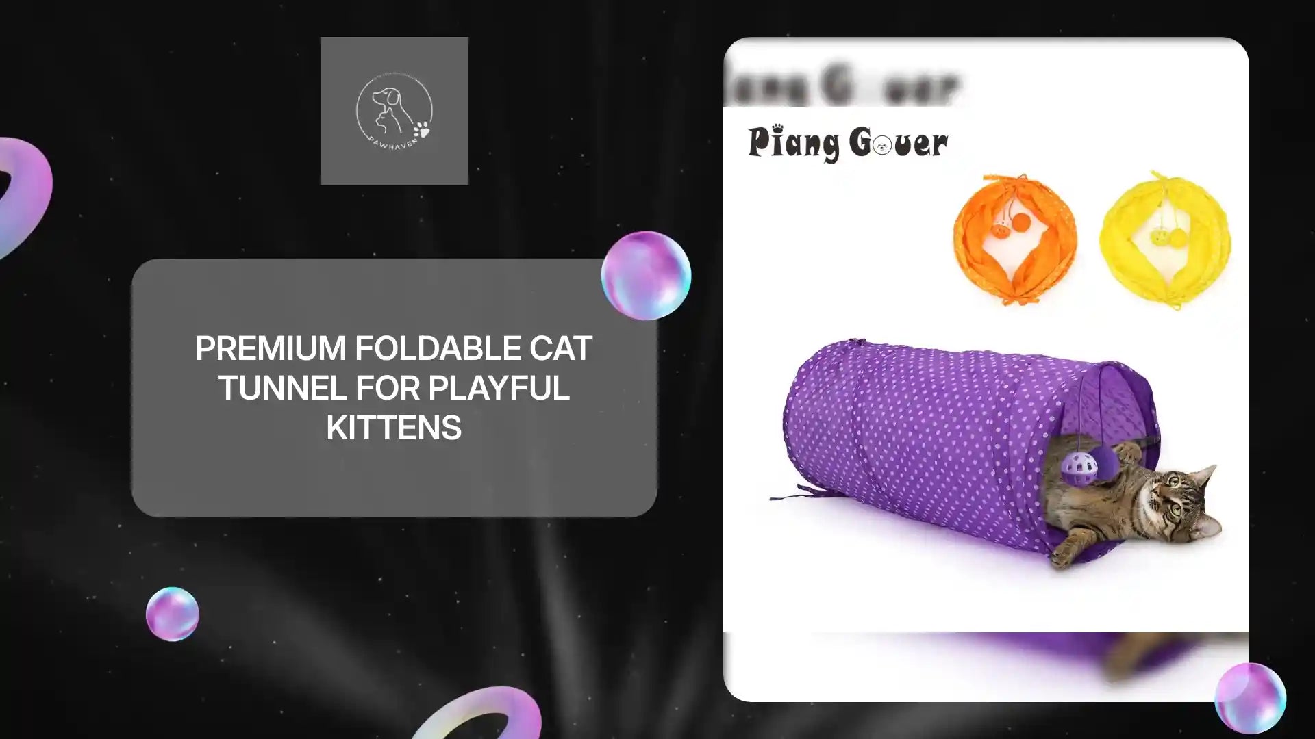 Premium Foldable Cat Tunnel For Playful Kittens by@Outfy