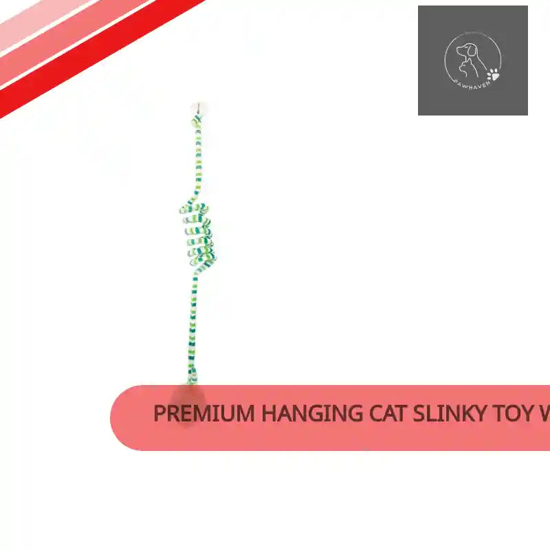 Premium Hanging Cat Slinky Toy With Faux Fur Bell by@Outfy
