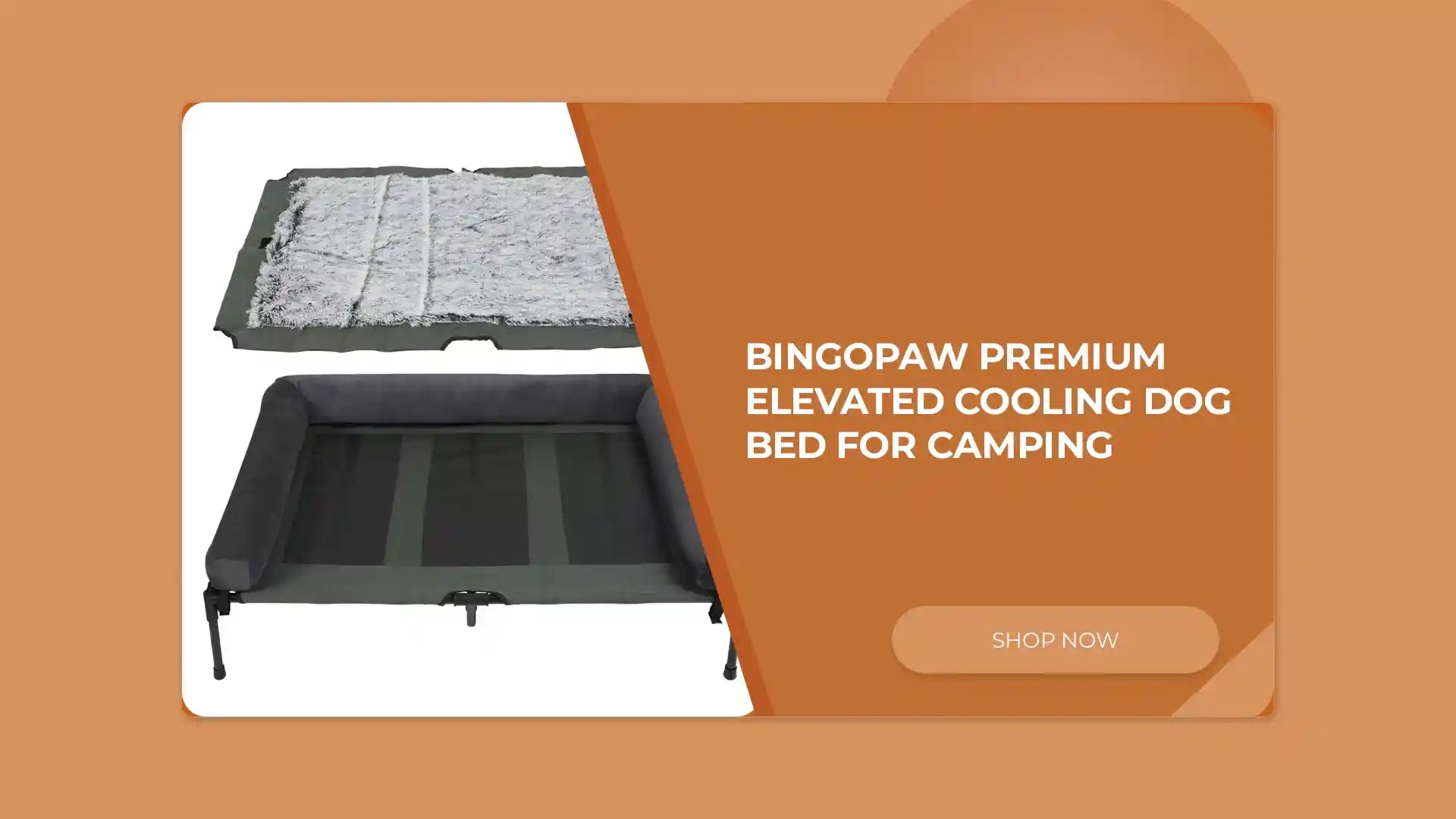 BINGOPAW Premium Elevated Cooling Dog Bed For Camping by@Outfy