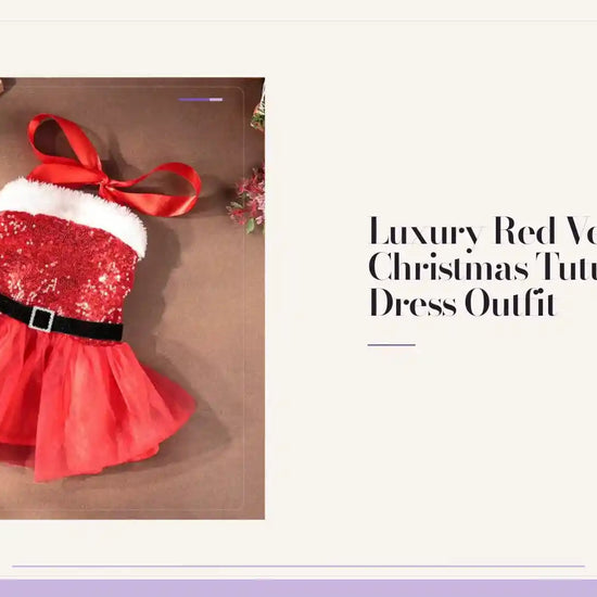 Luxury Red Velvet Christmas Tutu Dog Dress Outfit by@Outfy