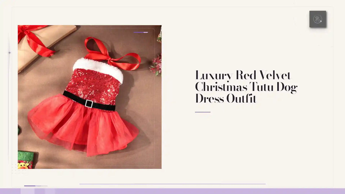 Luxury Red Velvet Christmas Tutu Dog Dress Outfit by@Outfy