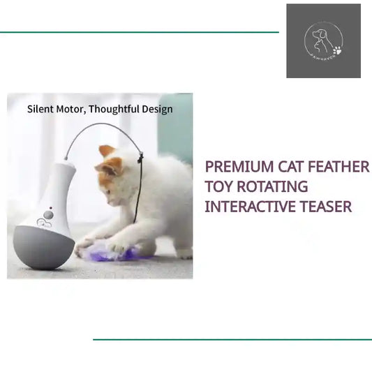 Premium Cat Feather Toy Rotating Interactive Teaser by@Outfy