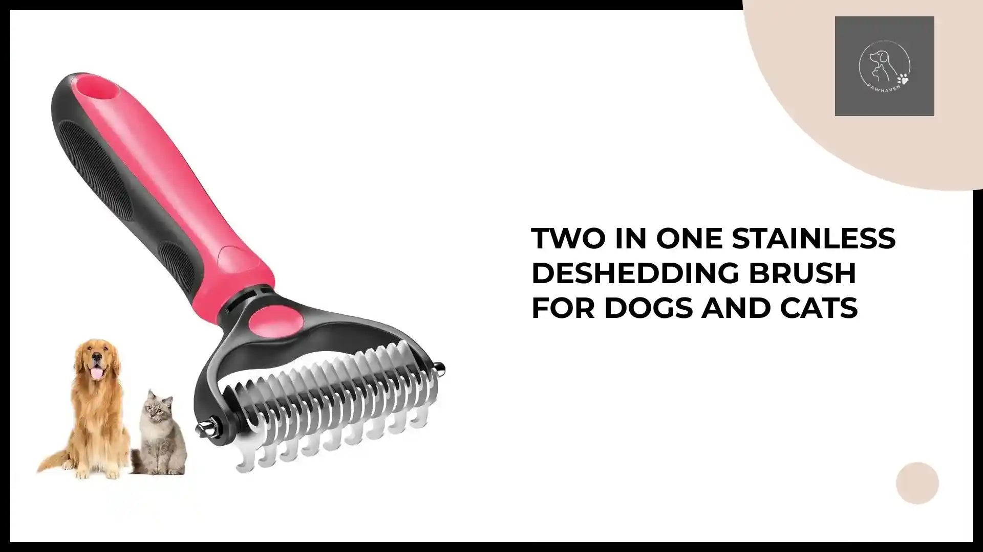 Two In One Stainless Deshedding Brush For Dogs And Cats by@Outfy