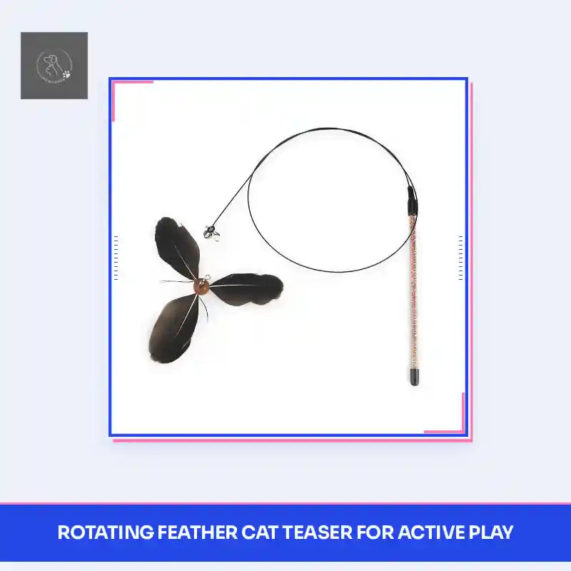 Rotating Feather Cat Teaser for Active Play by@Outfy
