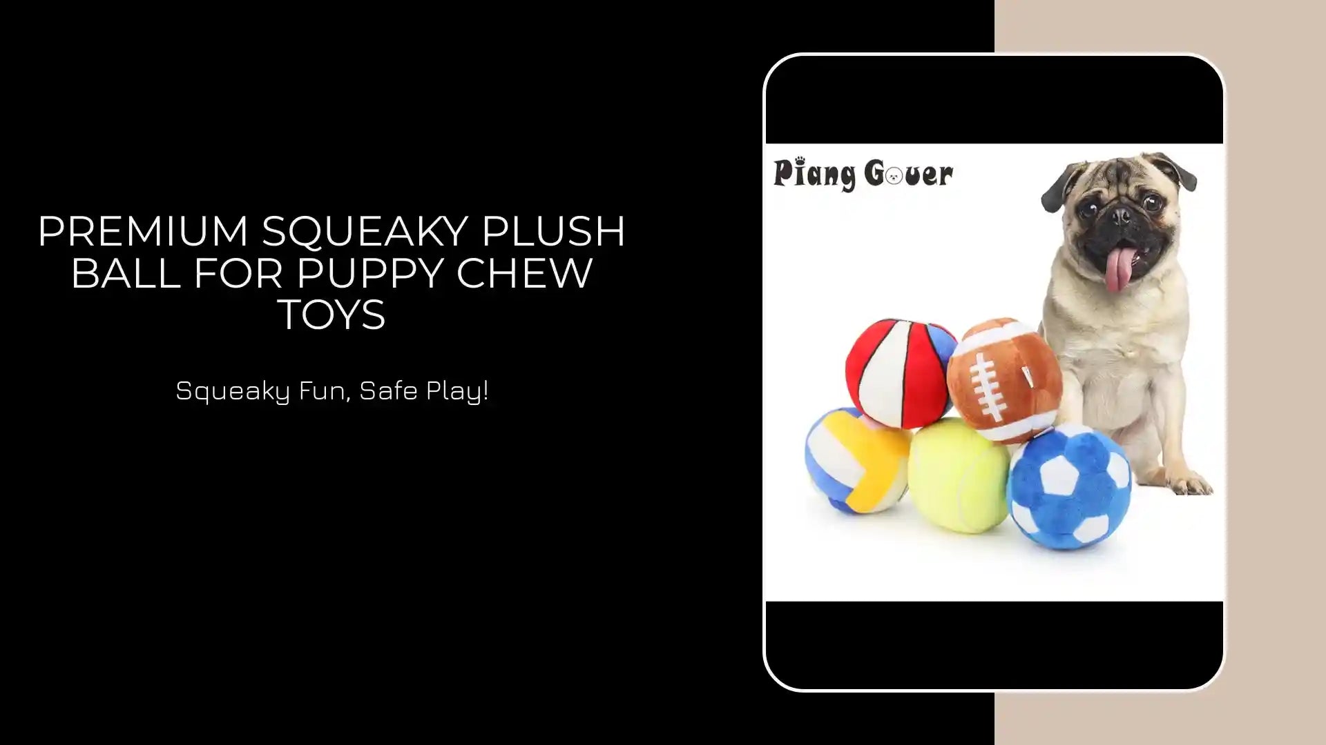 Premium Squeaky Plush Ball For Puppy Chew Toys by@Outfy