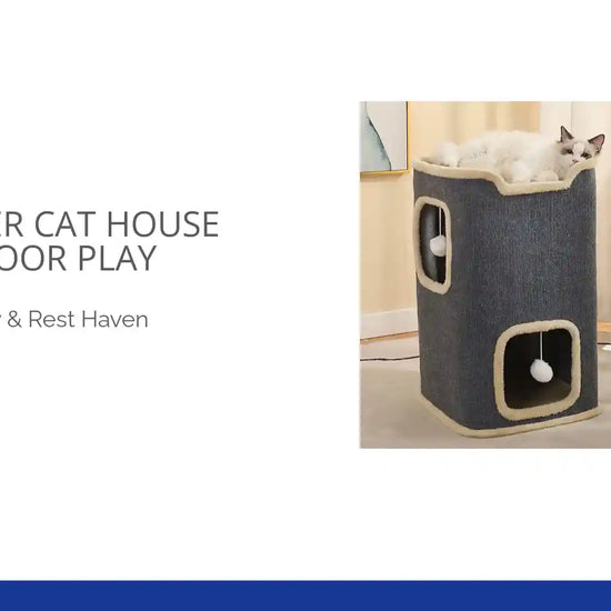 Lux Two-Tier Cat House For Indoor Play by@Outfy