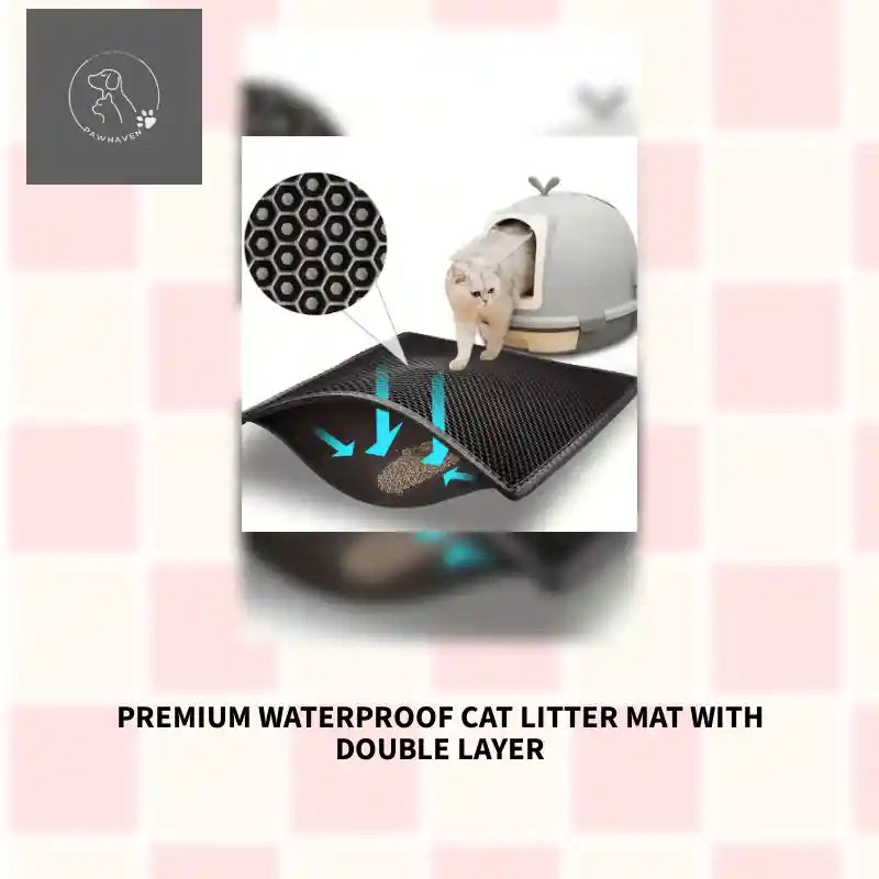 Premium Waterproof Cat Litter Mat With Double Layer by@Outfy