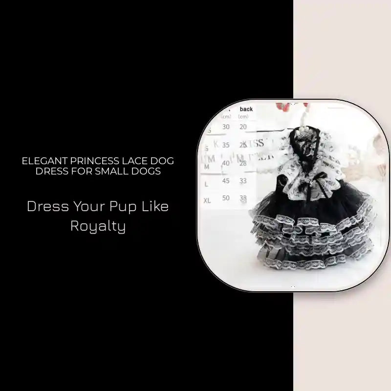Elegant Princess Lace Dog Dress For Small Dogs by@Outfy