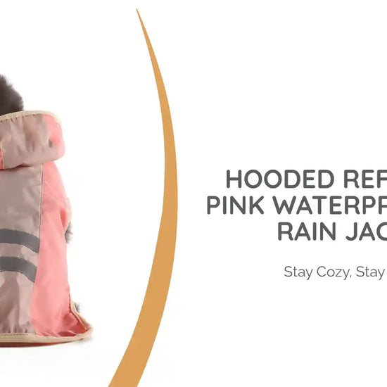 Hooded Reflective Pink Waterproof Dog Rain Jacket by@Outfy