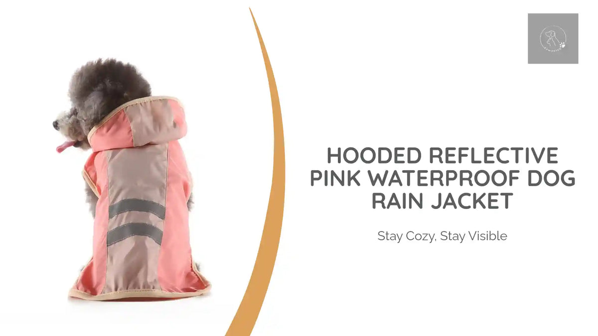 Hooded Reflective Pink Waterproof Dog Rain Jacket by@Outfy