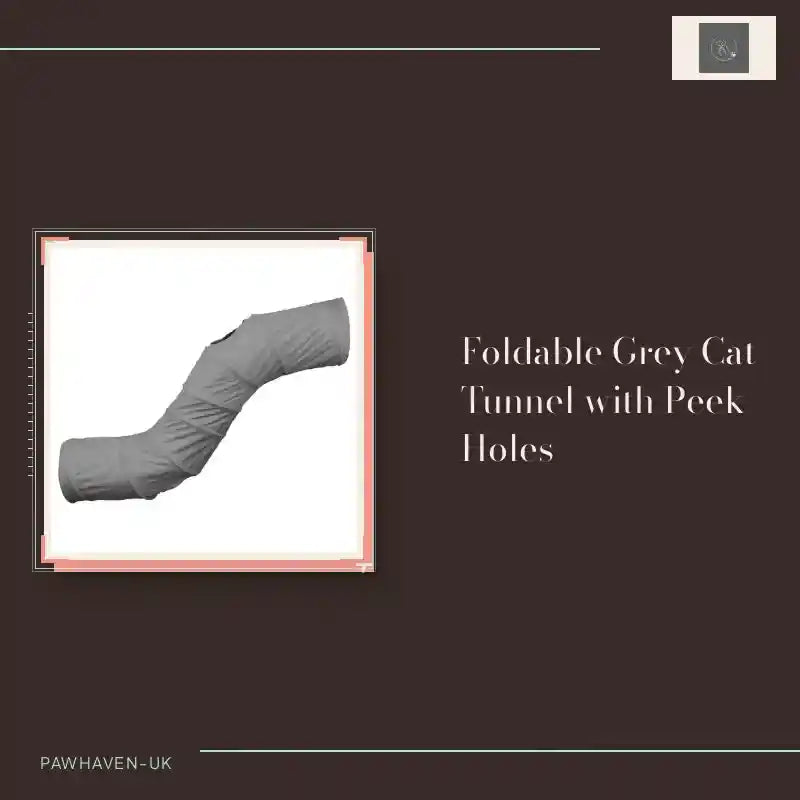 Foldable Grey Cat Tunnel with Peek Holes by@Outfy