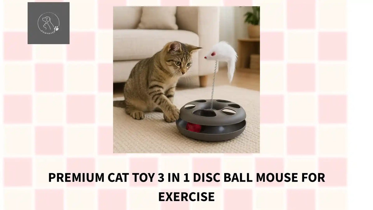 Premium Cat Toy 3 In 1 Disc Ball Mouse For Exercise by@Outfy