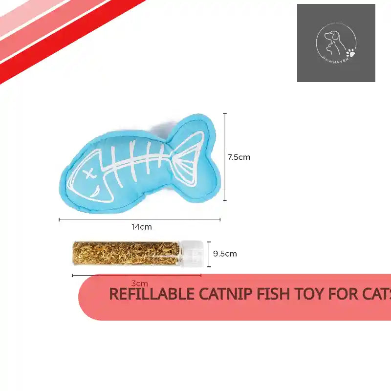 Refillable Catnip Fish Toy For Cats Interactive Play by@Outfy