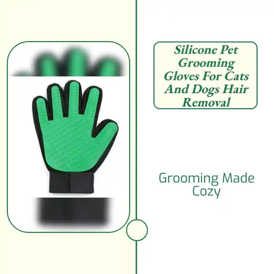 Silicone Pet Grooming Gloves For Cats And Dogs Hair Removal by@Outfy