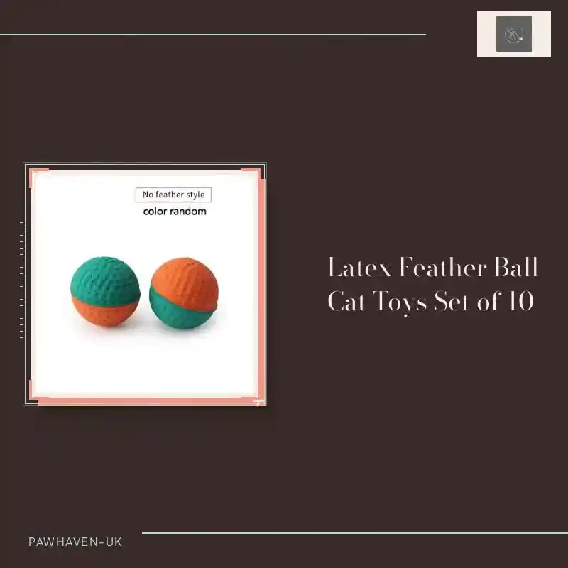 Latex Feather Ball Cat Toys Set of 10 by@Outfy
