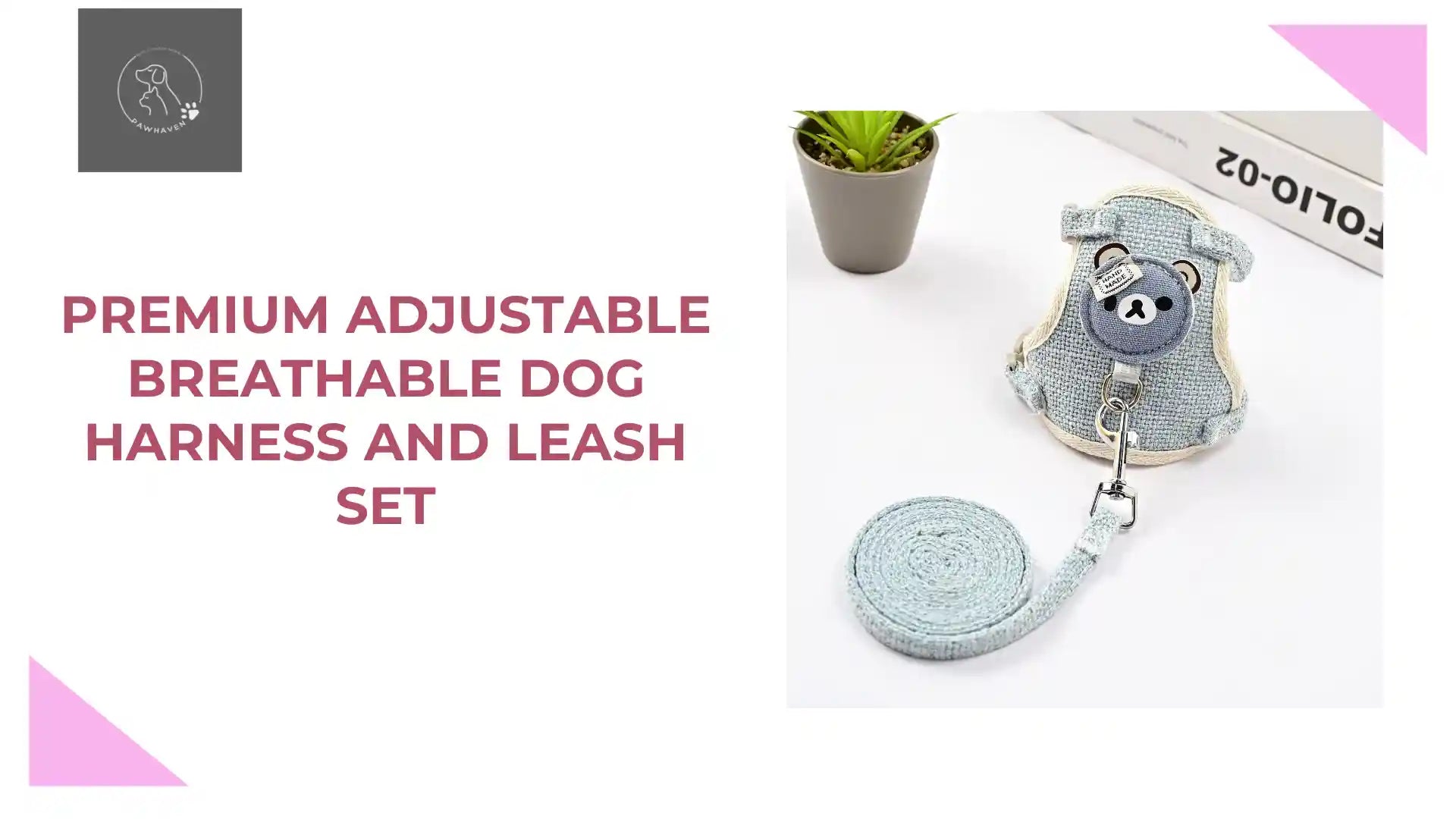 Premium Adjustable Breathable Dog Harness And Leash Set by@Outfy