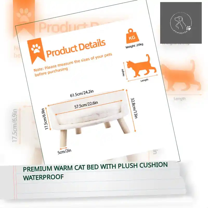 Premium Warm Cat Bed With Plush Cushion Waterproof by@Outfy