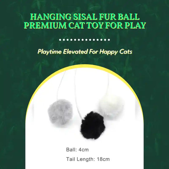 Hanging Sisal Fur Ball Premium Cat Toy For Play by@Outfy