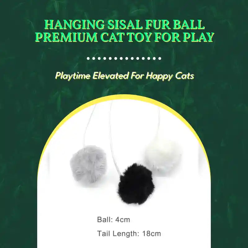 Hanging Sisal Fur Ball Premium Cat Toy For Play by@Outfy