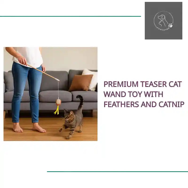Premium Teaser Cat Wand Toy With Feathers And Catnip by@Outfy
