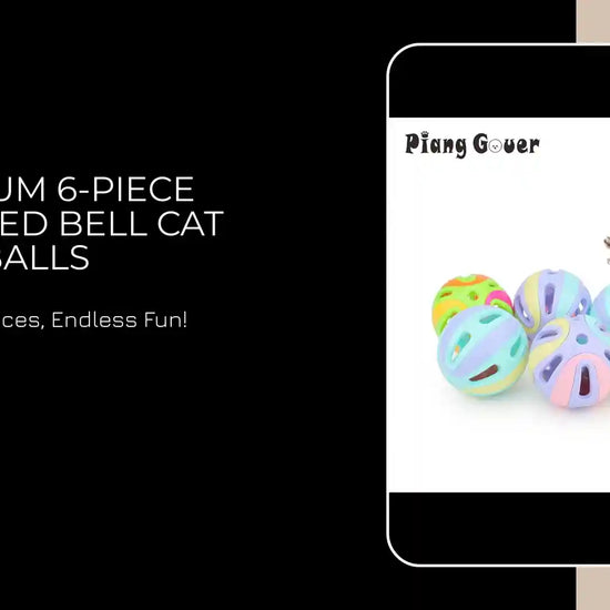 Premium 6-Piece Coloured Bell Cat Balls by@Outfy