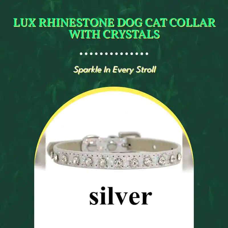 Lux Rhinestone Dog Cat Collar With Crystals by@Outfy