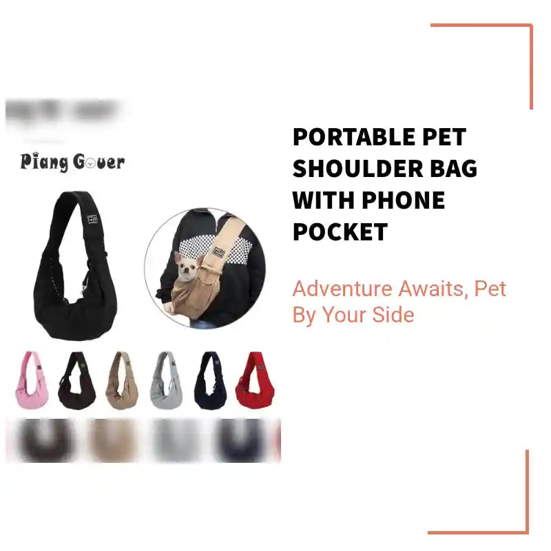 Portable Pet Shoulder Bag With Phone Pocket by@Outfy