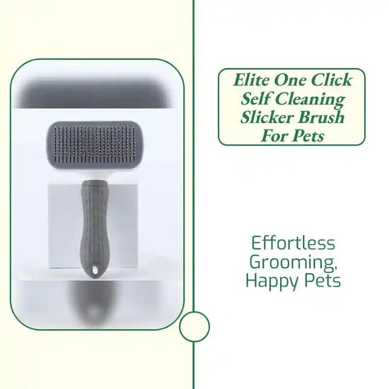 Elite One Click Self Cleaning Slicker Brush For Pets by@Outfy