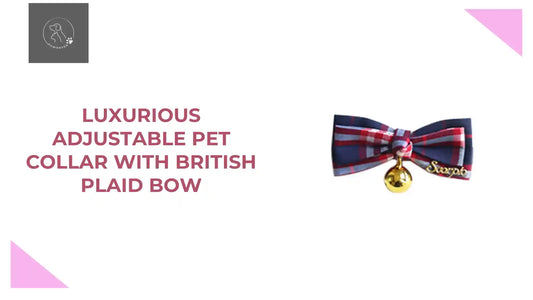 Luxurious Adjustable Pet Collar With British Plaid Bow by@Outfy