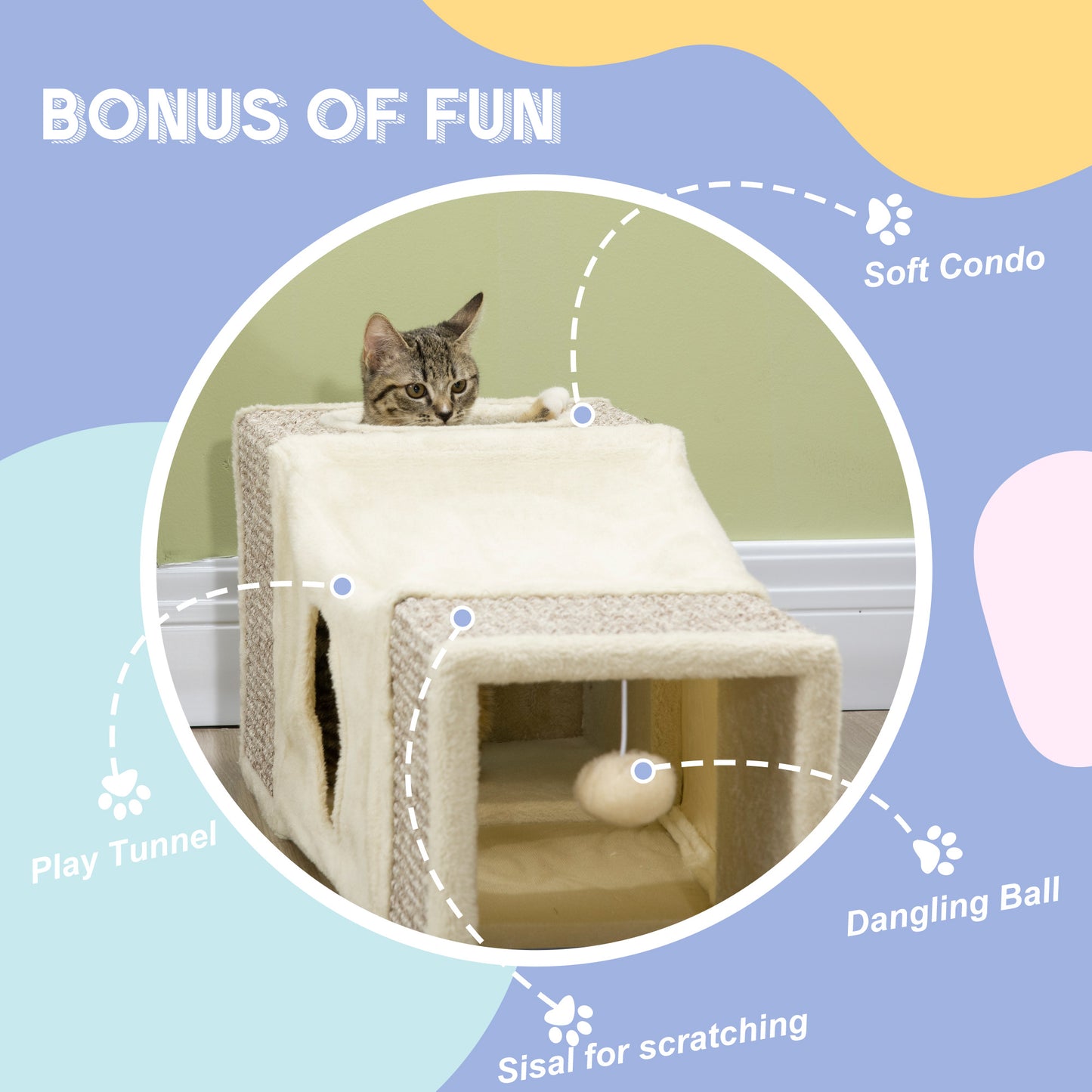PawHut Premium Cat Tunnel For Indoor Play by PawHaven